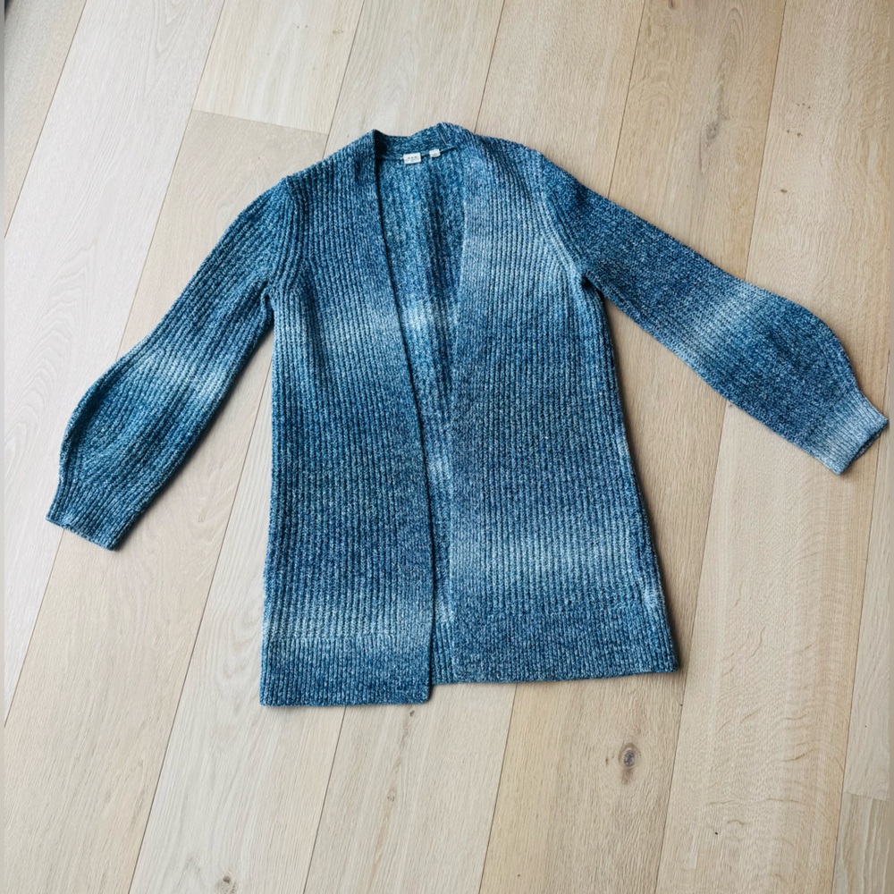 GAP Blue Ombre Ribbed Open-Front Cardigan - Picture 2 of 4